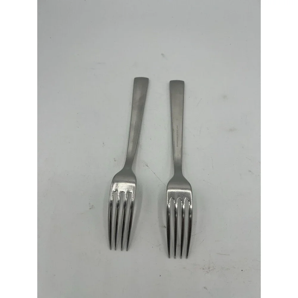 Yamazaki Patrick Chelsea Gold Dinner Forks Set of 2 Stainless Japan 7 3/4”